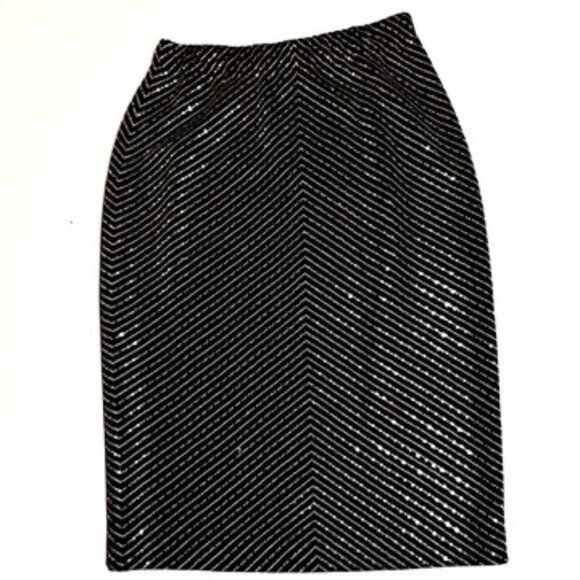 St. John Evening by Marie Gray Skirt Suit – Black w/Gold & Crystal Embembellish - Picture 4 of 8